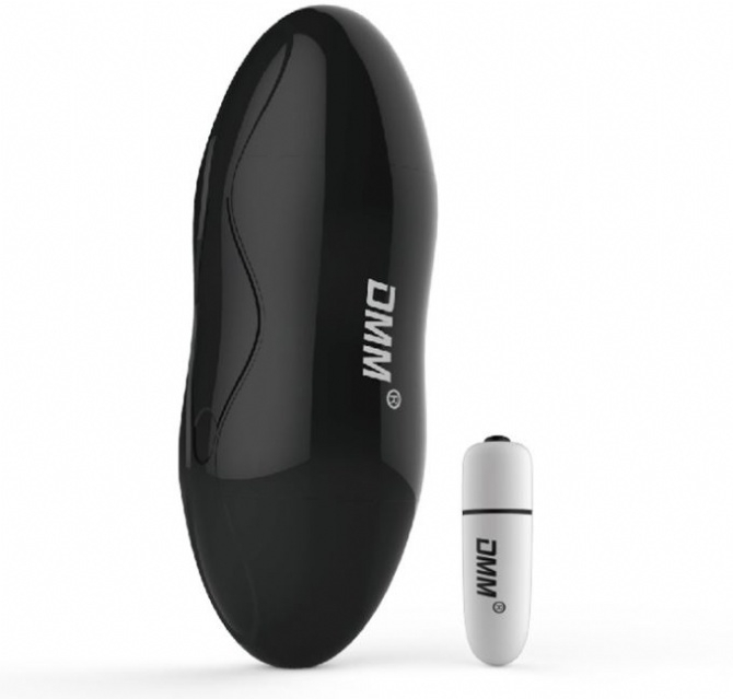 Мастурбатор в черном тубусе "DMM" вагина-анус + вибропуля 